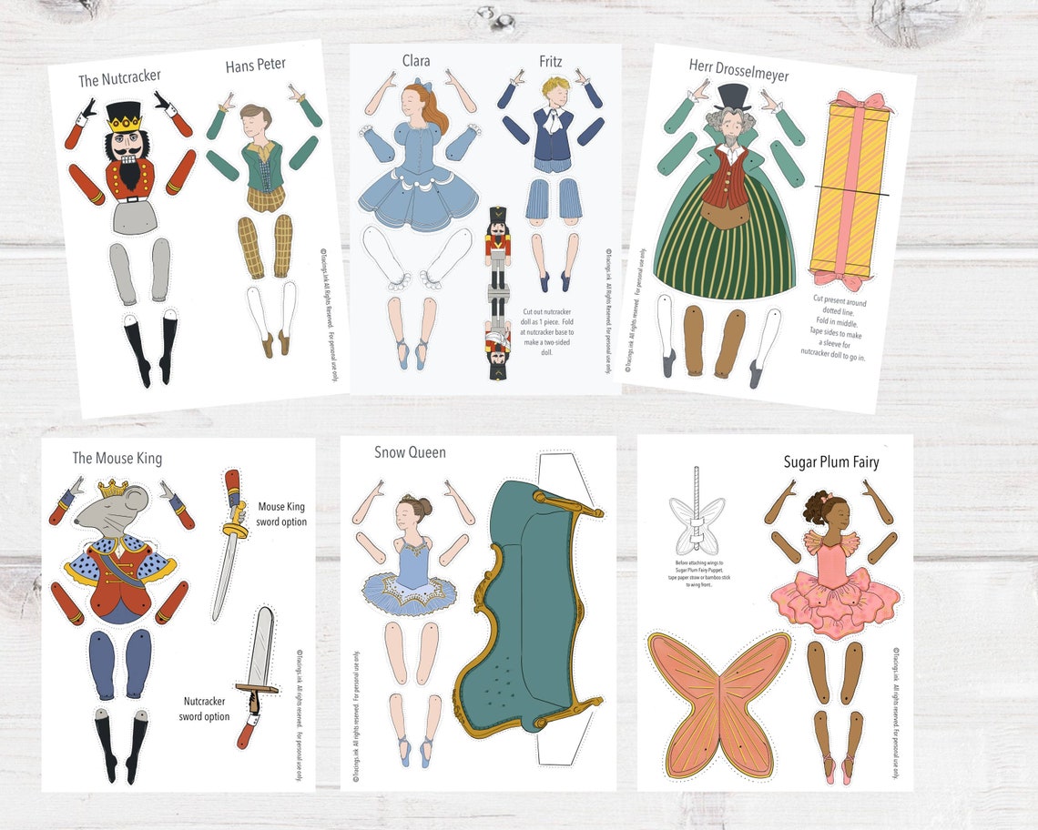 Nutcracker Ballet Printable Puppets Set PDF Instant Download | Etsy
