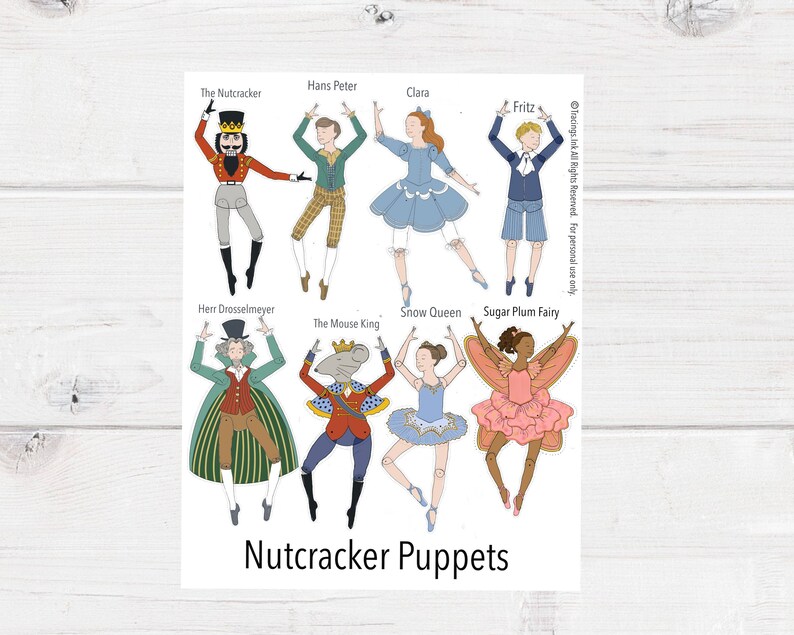 Nutcracker Ballet Printable Puppets Set PDF Instant Download Etsy