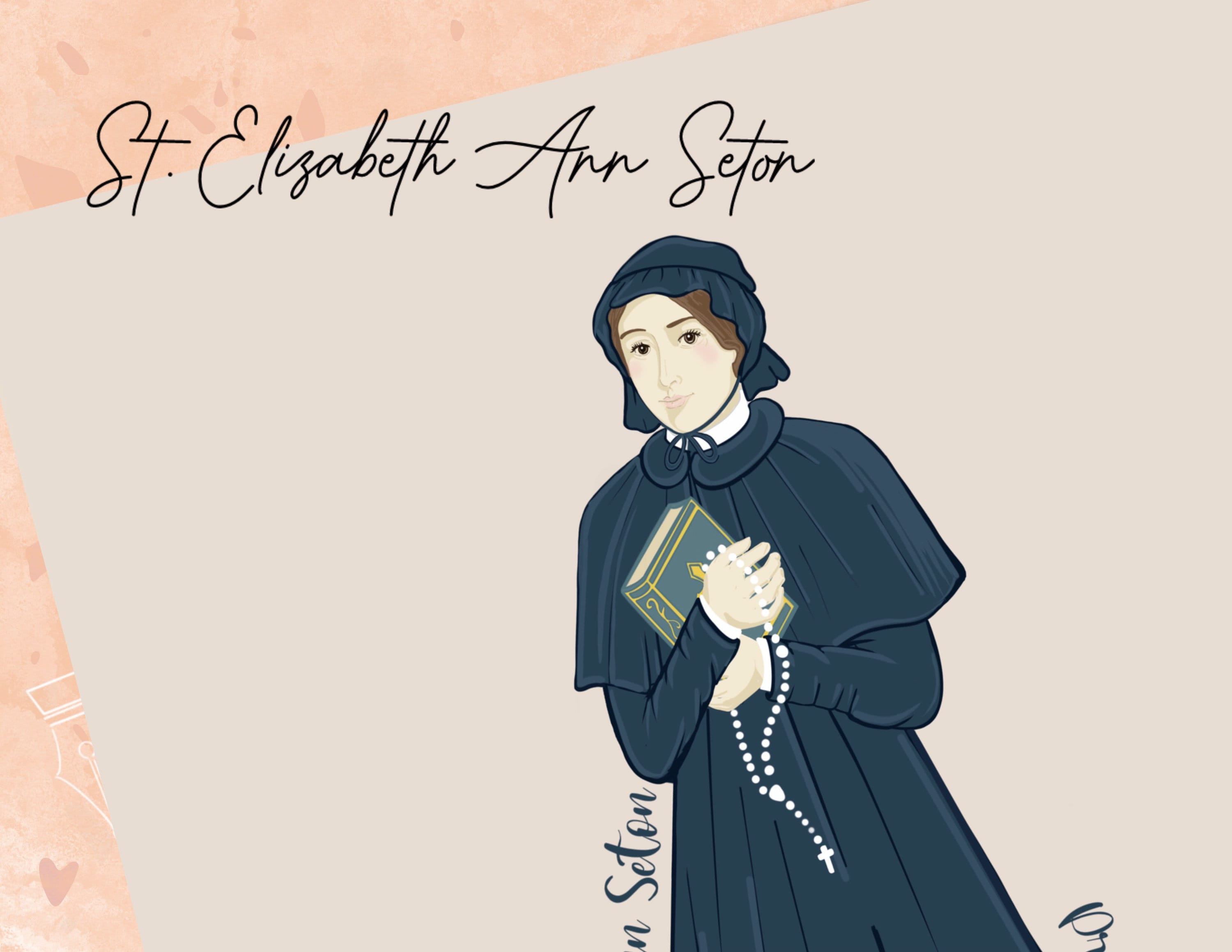 St ELIZABETH ANN SETON - Catholic Saint Art Print - Digital Download ...