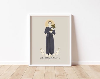 St GERARD MAJELLA - Catholic Saint Art Print - Digital Download - Communion of Saints -Saint Series - Catholic School Class