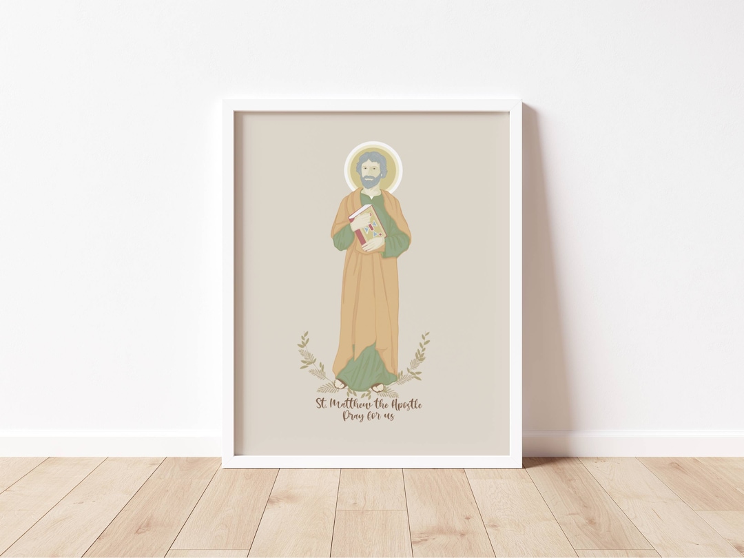 St MATTHEW the APOSTLE- Catholic Saint Art Print - Digital Download ...