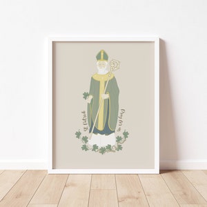 ST PATRICK - Catholic Saint Art Print - Téléchargement numérique - Communion des Saints -Saint Series - Citation