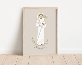 St. BERNARD von CLAIRVAUX - Katholischer Heiliger Kunstdruck - Digitaler Download - Kommunion der Heiligen - Heilige Serie