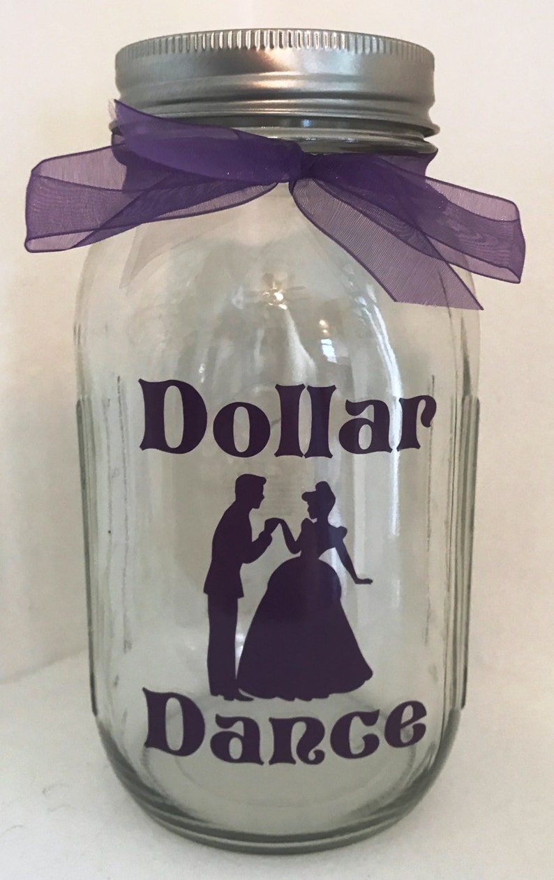 Wedding Reception Dollar Dance 1 Quart Mason Jar Beauty and Etsy