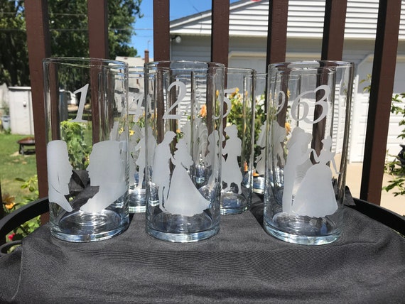 10 Engraved Wedding Centerpiece Cinderella And Prince Charming Etsy