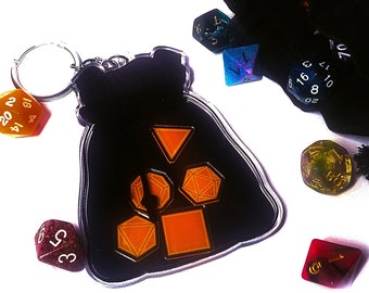 DnD Shaker Keychain | Charm Shaker, Stim Toys | Dice Bag of Holding, Dungeons and Dragons Gifts for DM, Players | Accessory for Ita Bag