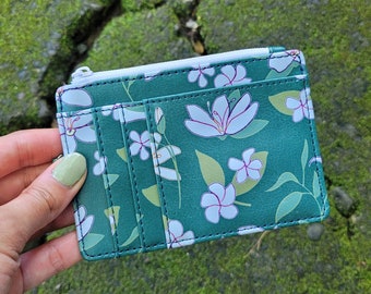 Sampaguita Filipino Slim Credit Card Holder | Wallet Keychain Floral | Jasmine Lily Travel Pocket Photo | Sweet Gifts For Mothers Plant Mom