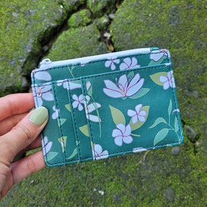 Sampaguita Filipino Slim Credit Card Holder Wallet Keychain Floral Jasmine Lily Travel Pocket Photo Sweet Gifts For Mothers Plant Mom image 1