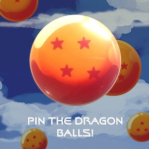 Dragon Ball Button Pin | Four Star DB Inspired Badge Pinback Button Set | For Anime, Manga and Video Game Fans | Ita Bag Filler Accessory