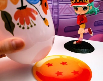 Dragon Ball Four Star Acrylic Drink Coaster | Dragonball Kitchen Decor | Classic Anime and Manga Otaku Drinking Kitchenware Dining Bar Gift
