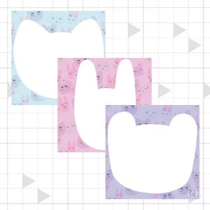 SECONDS / B-Grade Square Cute Pastel Animal Silhouette Memo Pads | Back to School Stationery | Planners and Journals | Rabbit Easter Gift