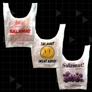 Red Salamat Thank You Everyday Tote Market Bag Filipino Tagalog Aesthetic Typography Design Grocery Shopping Sustainable Travel Gift image 3