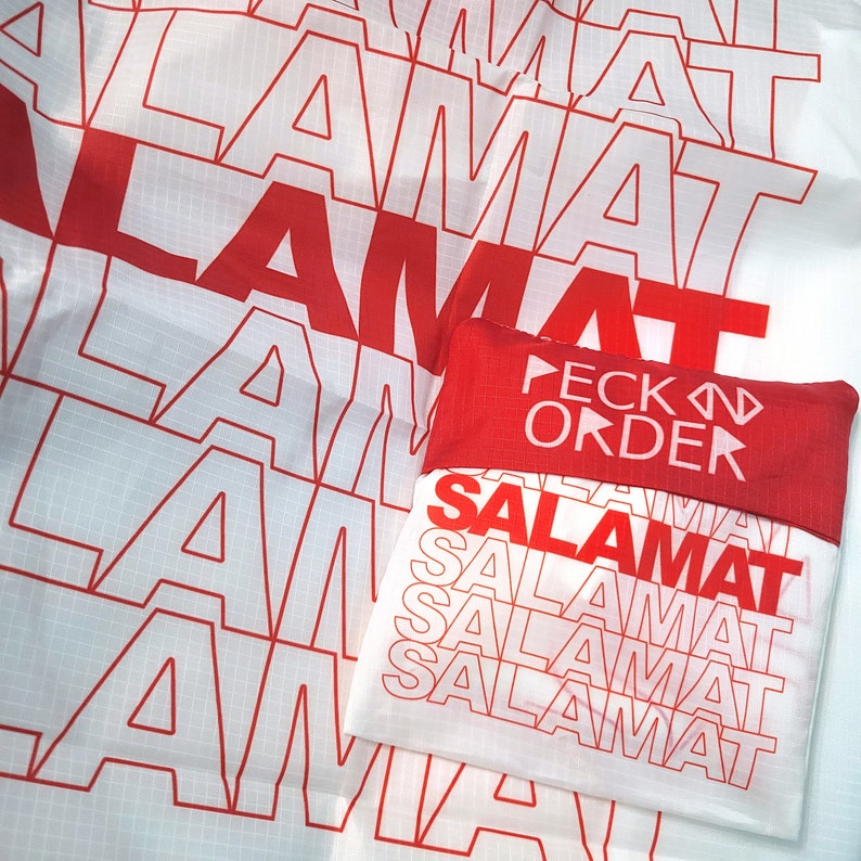 Red Salamat Thank You Everyday Tote Market Bag Filipino Tagalog Aesthetic Typography Design Grocery Shopping Sustainable Travel Gift image 2