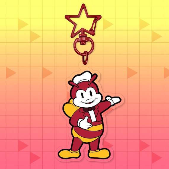 Jollibee Standing and Posing Acrylic Keychain Charm | Asian Foods