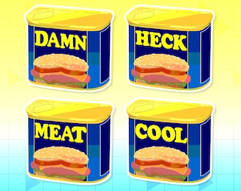 Canned SPAM Sticker | Funny Food Die Cut Weatherproof Vinyl Sticker | Asian Snacks Stickers for Water Bottles, Car | Waterproof Laptop Decal