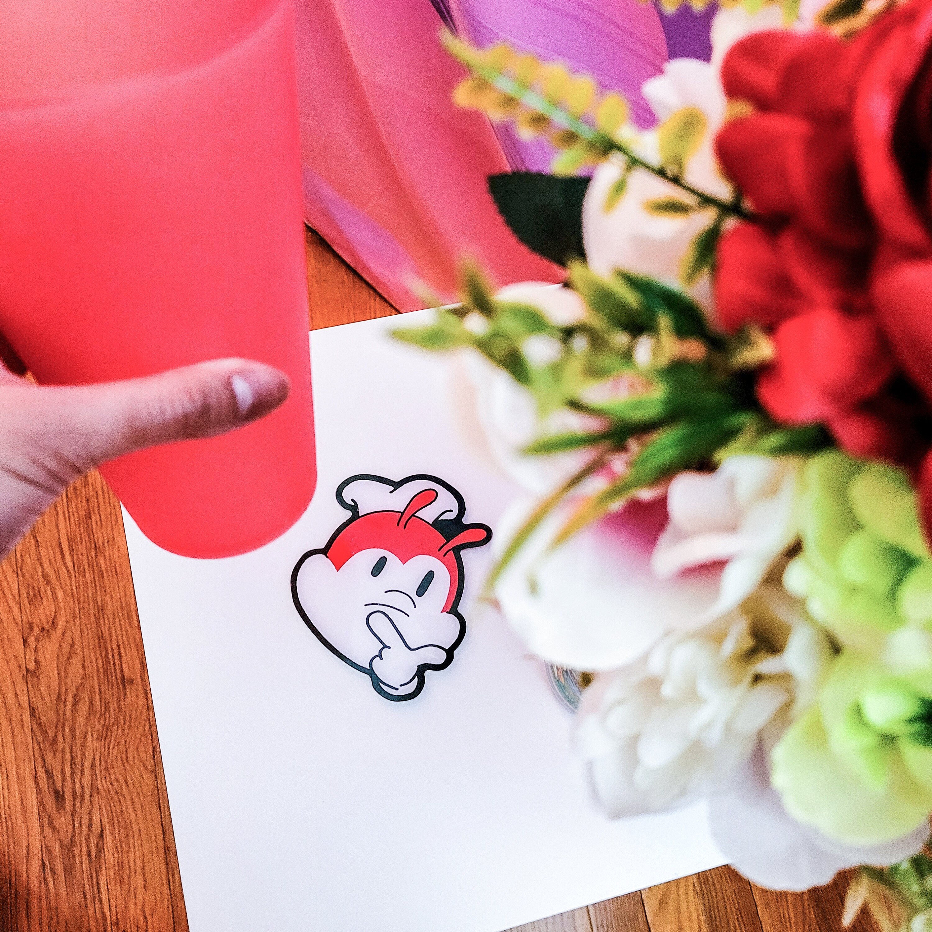 Jollibee Acrylic Drink Coaster | Filipino Cartoon Fast Food Chickenjoy Mascot Kitchenware | Cute Pinoy Pride Asian Snack Home Decor