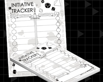 Dungeons and Dragons 5E Combat Initiative Tracker Character Sheet Memo Pad | DM Dungeon Master Screen Inserts, DnD Accessories for Players