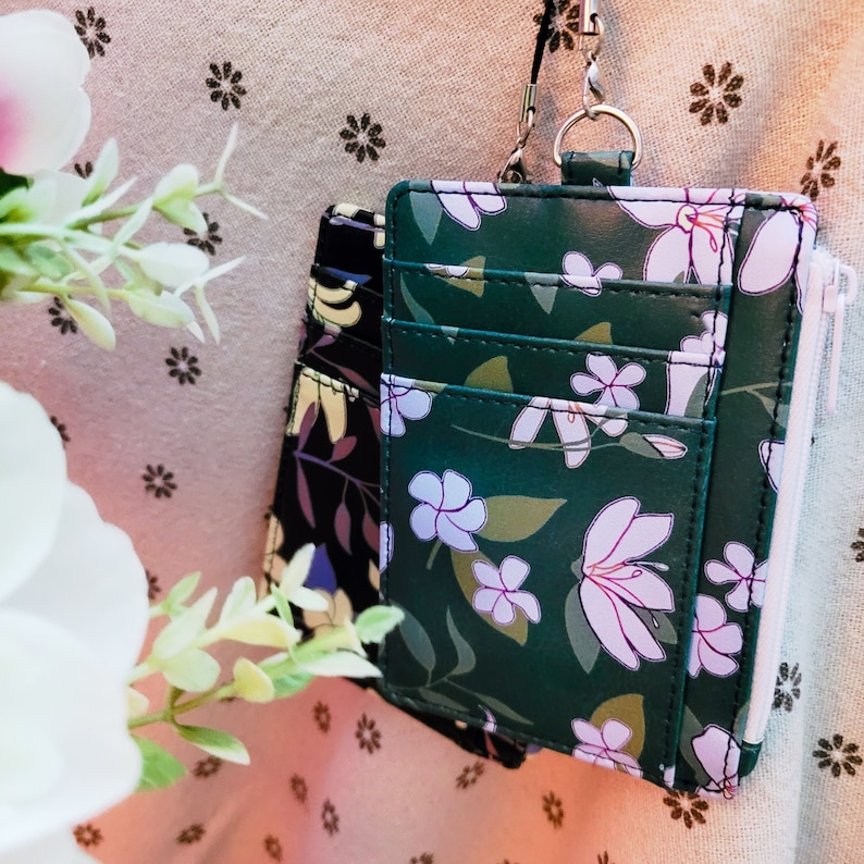 Sampaguita Filipino Slim Credit Card Holder Wallet Keychain Floral Jasmine Lily Travel Pocket Photo Sweet Gifts For Mothers Plant Mom image 2