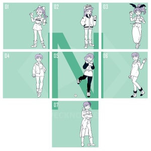 Dragon Ball Inspired Bulma Fashion Art Print Series Character Outfits Illustration For Classic Anime and Manga Fans Room Wall Decor image 7