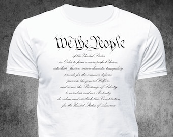 We The People Constitution Patriotic American Graphic T Shirt (white)