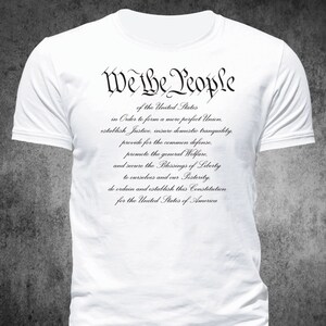 We The People Constitution Patriotic American Graphic T Shirt (white)