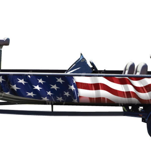 Pontoon Boat Wrap American Flag Etsy