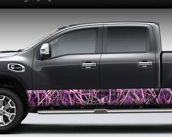 Pink Camo Rocker Panel Decal Kit - Truck SUV Graphics