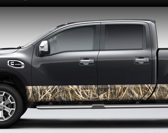Camo "Tall Grass" Rocker Panel Graphic Decal Wrap Kit Truck SUV - 6 Size Options