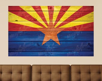 Vintage 13 Star American Flag Distressed Vinyl Wall Decal Sticker Graphic Mural