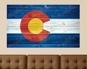 Vintage 13 Star American Flag Distressed Vinyl Wall Decal Sticker Graphic Mural