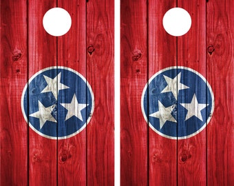 North Carolina Flag Distressed Wood Vintage Cornhole Board Decal Wrap Wraps
