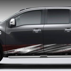 Oxide Metal (Red) Rocker Panel Graphic Decal Wrap Kit Truck SUV - 6 Size Options