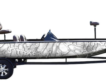 Camo Boat Wrap Kit "Chameleon Snow XD" 3M Cast Vinyl - 15 Sizes Available