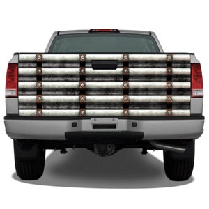 Corrugated Metal Distressed Tailgate Wrap Vinyl Graphic Decal