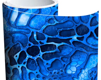 Camo &quot;Chameleon Blue XD&quot; Wrap Vinyl Roll Sheet 3M - Many Sizes Available