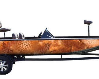 Camo Boat Wrap Kit Chameleon Orange 3M Cast Vinyl - 15 Sizes Available