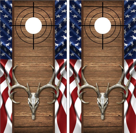 Wyoming State Flag Distressed Wood Vintage Cornhole Board Decal Wrap Wraps