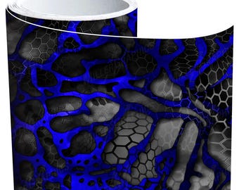 Camo "Chameleon XD2 Black and Blue" Wrap Vinyl Roll Sheet 3M - Many Sizes Available