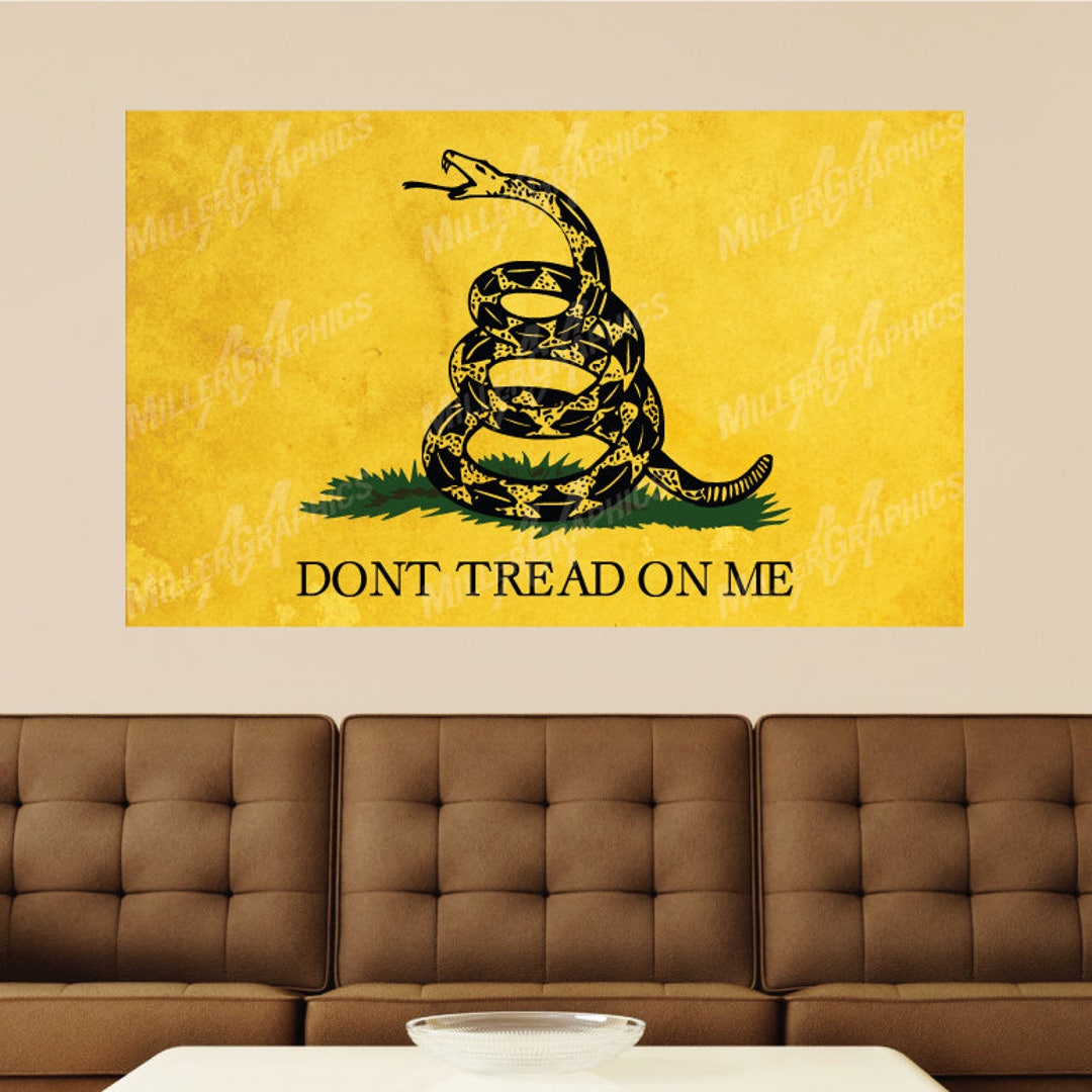 thumbnail image 2 of Distressed American Gadsden Flag Vinyl Decal - "Don't Tread On Me" USA Sticker 2 of 11