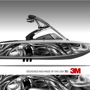 Liquid Metal (Grey) Boat Wrap Kit Vinyl Graphic Decal - 15 Sizes Available