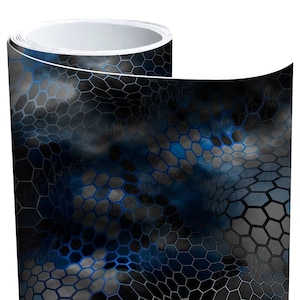 Camo Chameleon &quot;Black and Blue&quot; Wrap Vinyl Roll Sheet 3M - Many Sizes Available