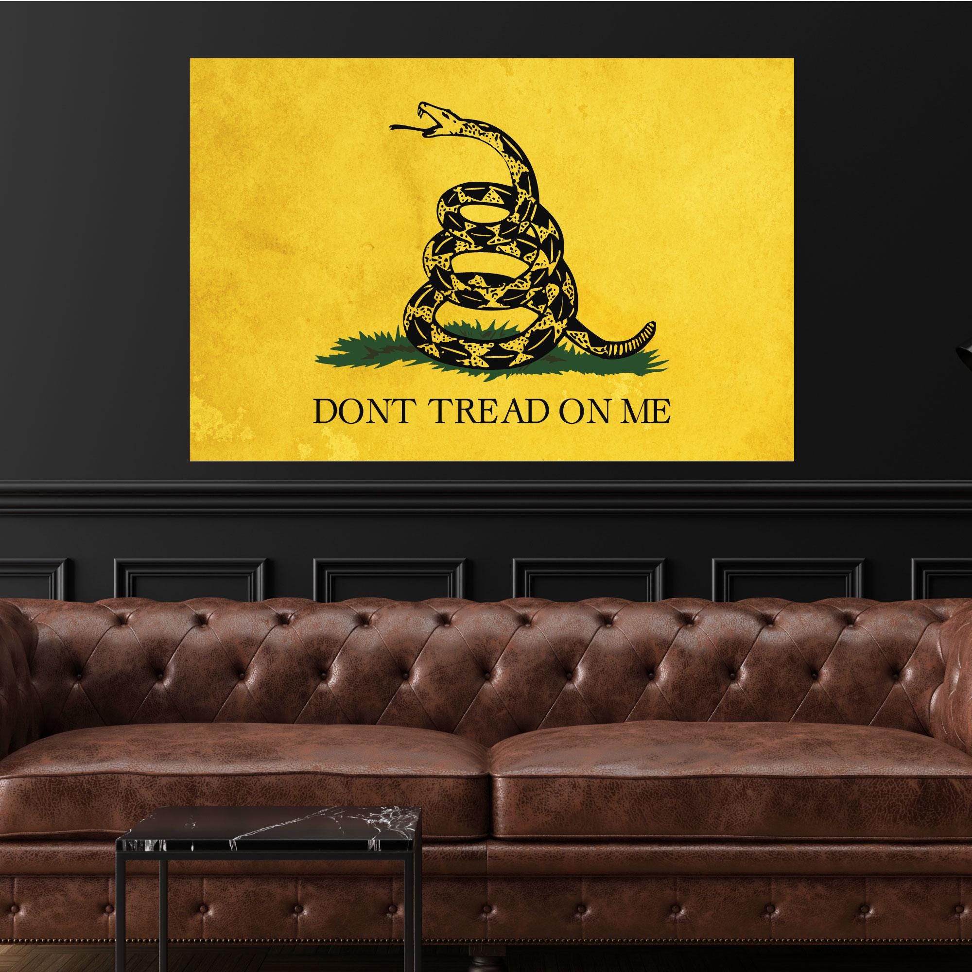 Gadsden Flag Distressed Canvas: Don't Tread On Me - Patriotic Wall Art
