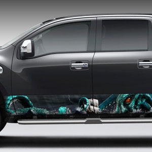 Kraken Sea Monster Rocker Panel Graphic Decal Wrap Kit Truck SUV - 6 tailles