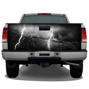 Lightning Storm Black Sky Tailgate Wrap Vinyl Graphic Decal