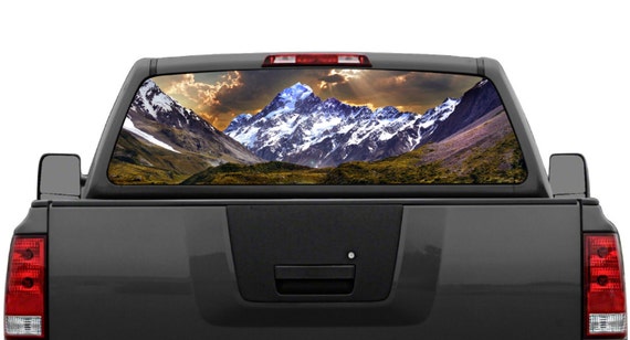 Mountain Scene #5 Lake Landscape Rear Window Decal Graphic Truck SUV
