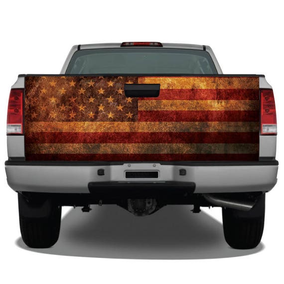 American Flag Car Vinyl Decal Truck Window Sticker Vintage Distressed Graphics