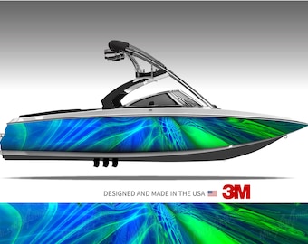 Triton (Blue Green) Boat Wrap Kit Vinyl Graphic Decal 3M - 15 Sizes Available