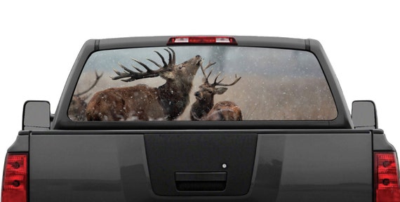 American flag dark diamond plate eagle head rear window view thru graphic decal