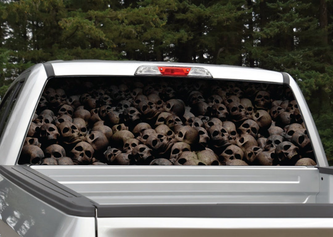 Pile of Skulls Aged Rear Window Graphic Decal for Truck SUV (perforated ...