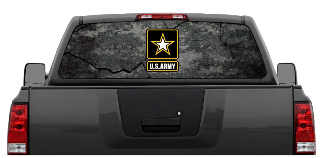U.S. Army Cracked Rock Digital Camo Military Rear Window Graphic for ...